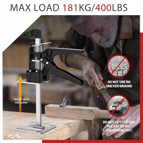 Image of JANNIRESS Labor Saving Arm Jack Handle 2 Pack,15 in Construction,Multifunctional Furniture Jack for Installing Cabinets and Wall Tile Height Adjuster Handheld Lifter Tool, Load 400LBS