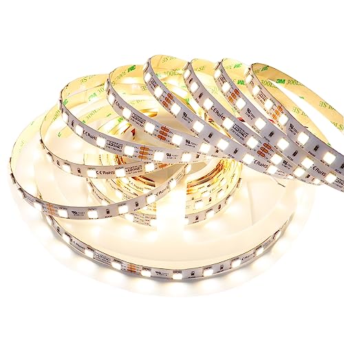 LEDENET Tunable White LED Strip Lights 16.4ft DC24V Adjustable Color Temperature SMD 5050 300LEDs 2800K-6500K CCT Flexible LED Strip Lighting Non-Waterproof for Bedroom,Home, Kitchen