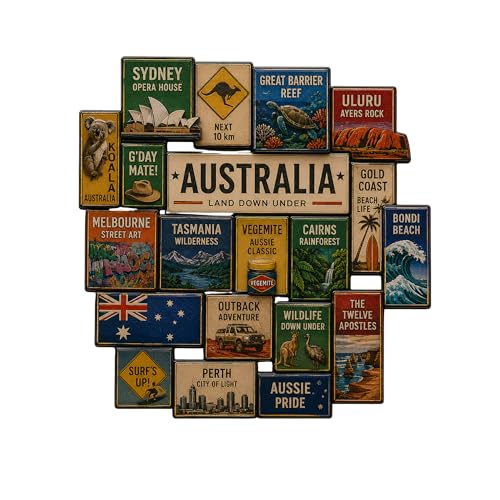 GiftODay 3x4 Inch Country Souvenir Wooden Fridge Magnet for Refrigerator Decoration | Stylish Travel Souvenir Gift for Kitchen, Office & Home Decor (Australia)