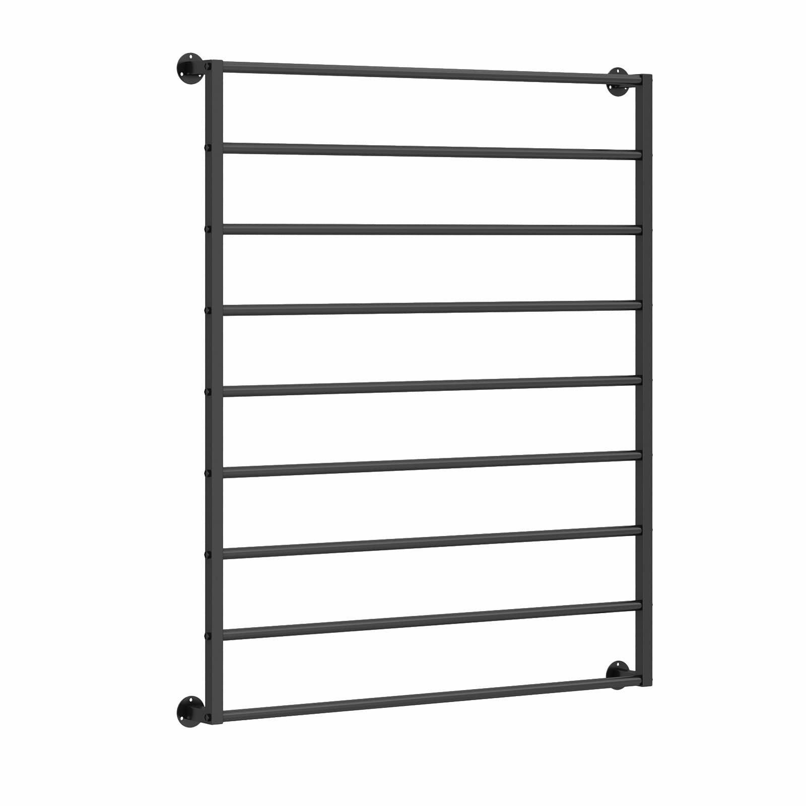 JYBNBBE Wall Mounted Metal Scarf Rack Stand, 10 Tier Hijab Holder Organizer with Removable Crossbar, Space Saving for Clothes Store or Home,Black-80cm/31.5in