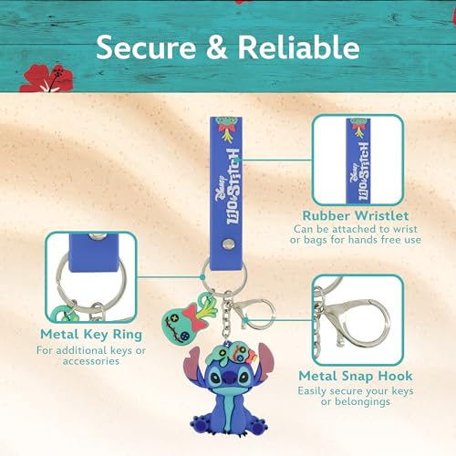 Image of Disney Stitch Keychain, Scrump Charm Wristlet with Key Ring