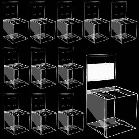 Ysglory 20 Pack Clear Raffle Ticket Box Donation Ballot Box Voting Box with Slot for Ticket Charity Box Suggestion Box for Collecting Business Card Voting Contest, 6 x 6 x 6 Inches (Clear) Cover