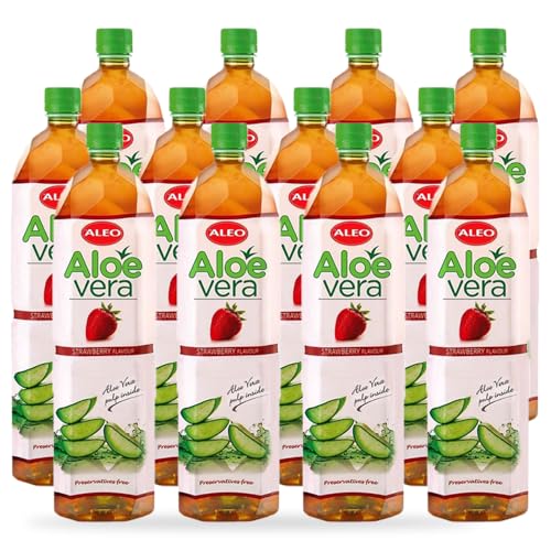 ALEO 1.5L Premium Strawberry Aloe Vera Drink - Natural, No Preservatives, No Artificial Colors Superior Taste Award 2025