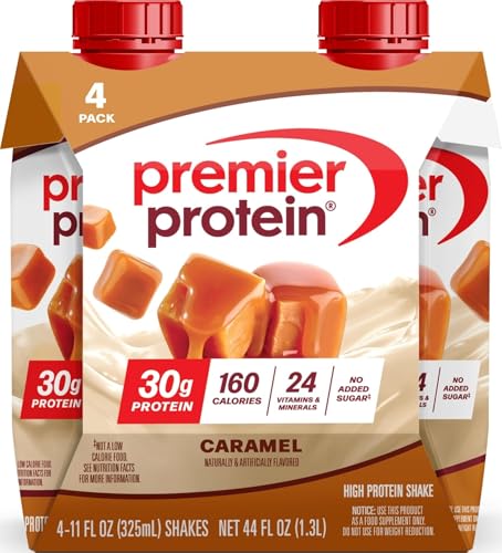 Premier Protein 30g High Protein Shake, Caramel, 4 Pack
