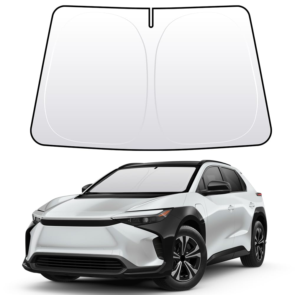 Front Windshield Sun Shade Custom Fit Compatible for Toyota BZ4X 2023-Present Sunshade Foldable UV Ray Reflector Sun Visor Protector Accessories