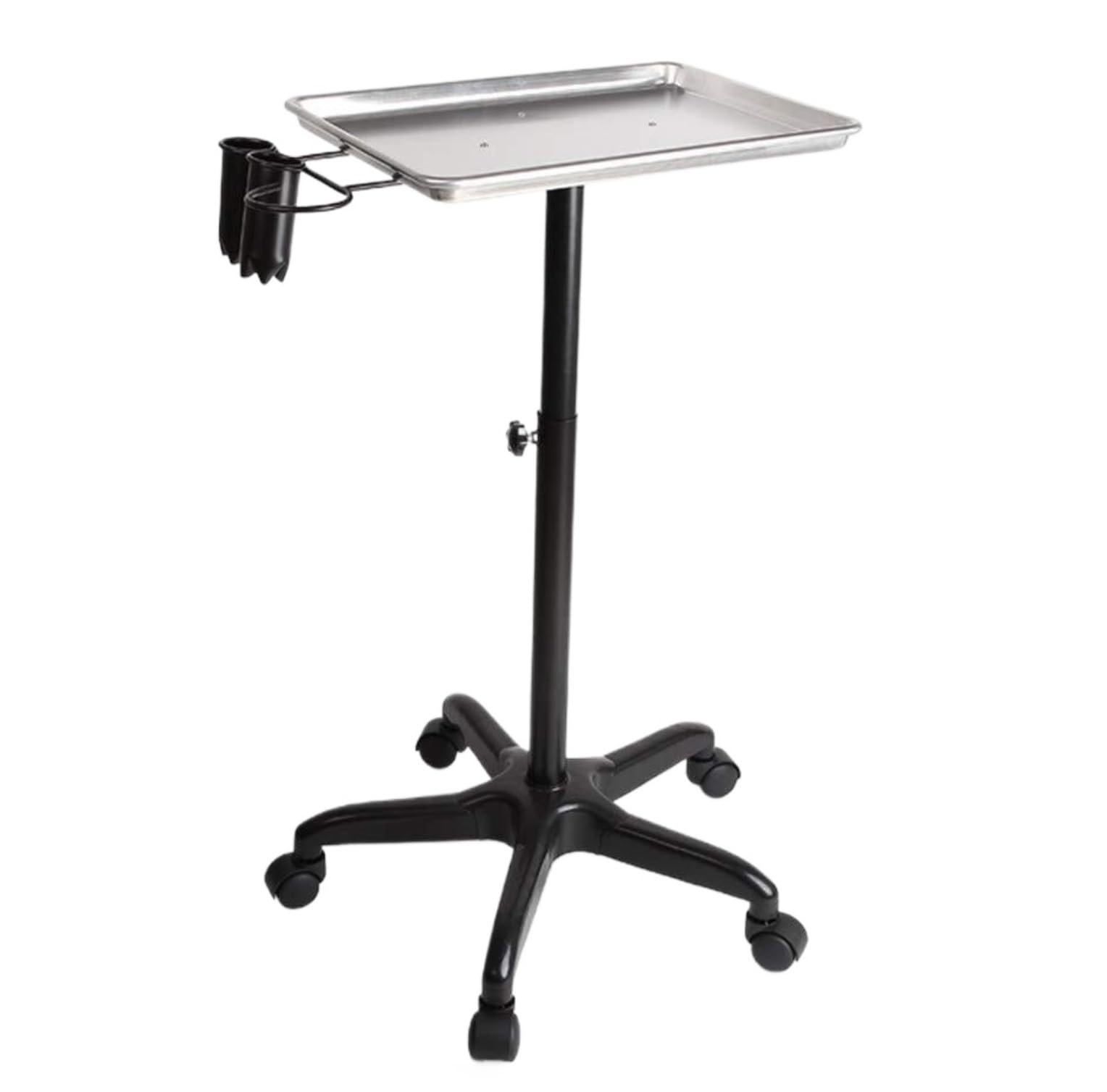 LJYKBFL Beauty Trolley Rolling Utility Cart Rolling Trolley Cart Tool Tray Trolley Hairdressing Tool Aluminum Trolley Cart Equipment On Wheels For Salon Spa(Silver)