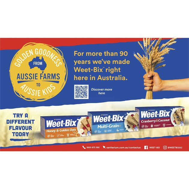 Image of Twin Pack Offer: WeetBix Breakfast Cereal, 2x575g, 97% Wholegrain, Low Sugar, High Fibre, Australian Made Air Lifted for Freshness