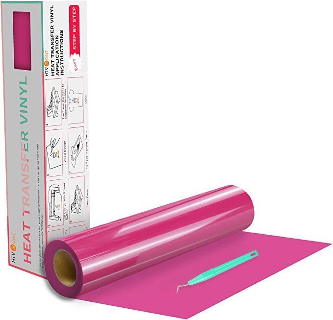 HTVRONT HTV Vinyl Rolls Heat Transfer Vinyl - 12" x 20ft Rose Red HTV Vinyl for Shirts, Iron on Vinyl for All Cutter Machine - Easy to Cut & Weed for Heat Vinyl Design (Rose Red)