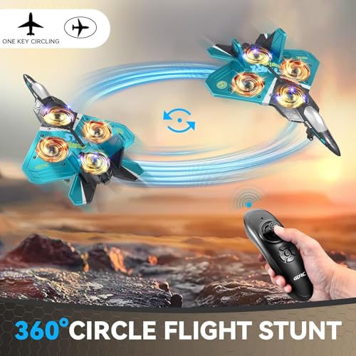 Image of V17 Foam Remote Control Airplanes RC Planes for Kids Adults 4-7 8-16, RC Airplane Fighter Jet with Light, 360 Flip Fighter Jet Toy, Gravity Sensing, Stunt Roll, Airplane
