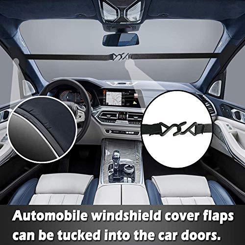 Big Hippo Windshield Snow Cover, American Flag Windshield Cover and Mirror Covers for Storage Ice Protector Windproof Car Cover in All Weather, Fit for Cars, Trucks, SUV, Vans Vehicle - Thumbnail 7