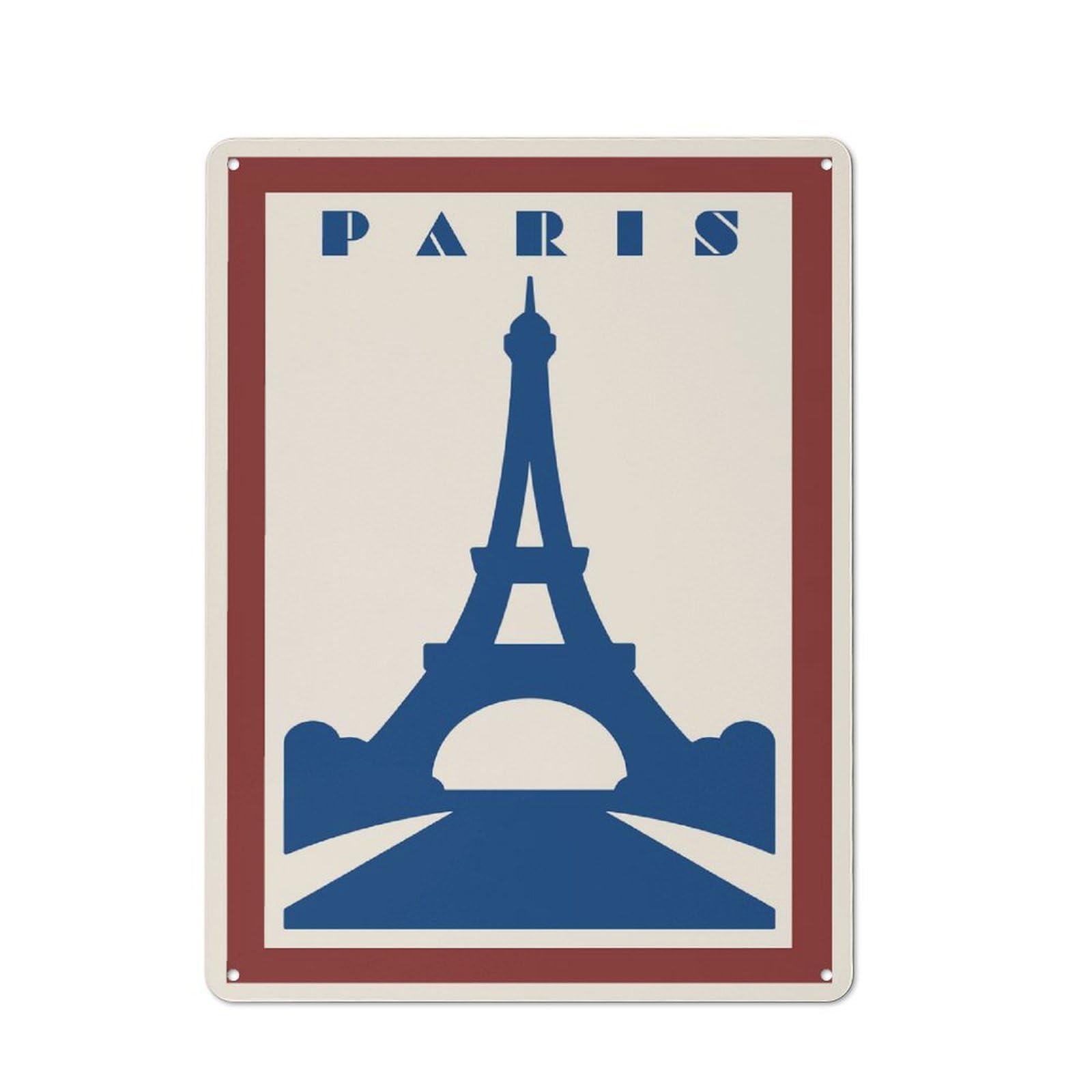 Junmoney Style-21 Paris Eiffel Tower Vintage Rustic Tin Sign 40X30cm For Café Or Restaurant, For Café Owners And Decorators, For Retro Home Interiors