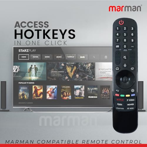 Image of marman Replacement for Lg Magic Tv Remote MR23GN Original Model AKB76043109 Suitable for Smart 4K UHD OLED QLED QNED 32 43 55 65 75 Inches Television with Bluetooth Voice Command - Pairing Must !