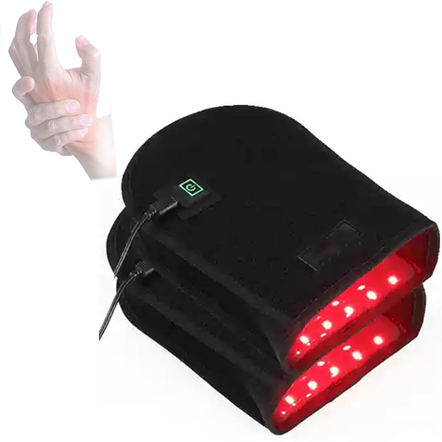 Guante con Dispositivo de luz roja, 1 par, Almohadilla Doble, Dolor en los Dedos, Fiebre Alta, músculo de la articulación de la muñeca, Uso doméstico.