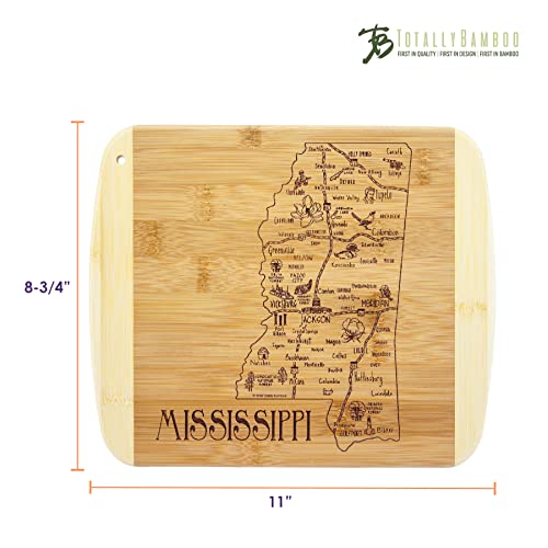 Image of Totally Bamboo A Slice of Life Mississippi Engraved Map Cutting Board