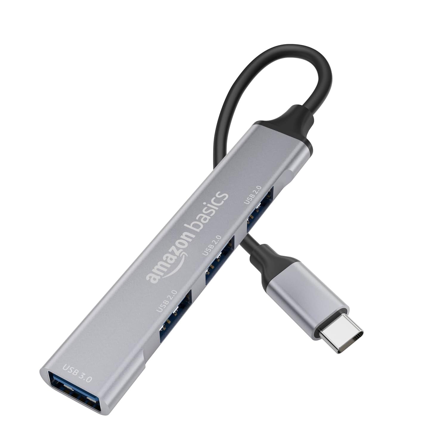 Amazon Basics USB C Hub (4-in-1), Type C Multiport Adapter with 1 x USB 3.0 & 3 x USB 2.0 Ports, up to 5 Gbps High Speed Data Transfer for Laptop, MacBook, PC