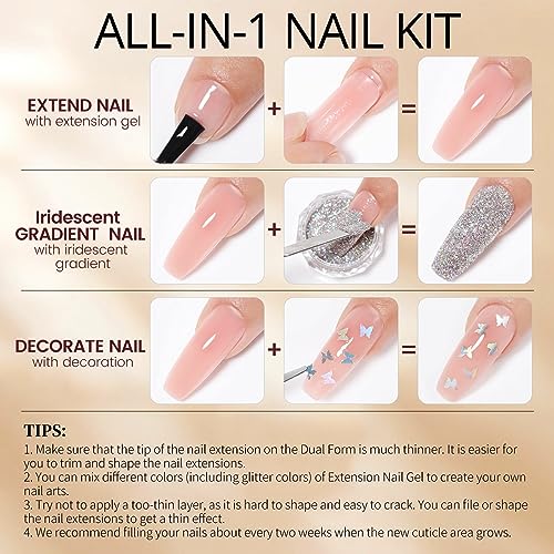 UR SUGAR Polygel Starter Set mit UV Lampe 48W, 8