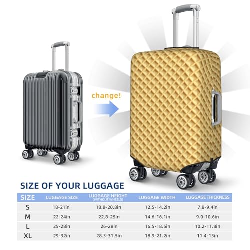Yellow Cream-Colored Ice Cream Pattern Elastic Travel Luggage Covers Dustproof Scratch-Resistant Suitcase Protector Fit 22-24 Inch4