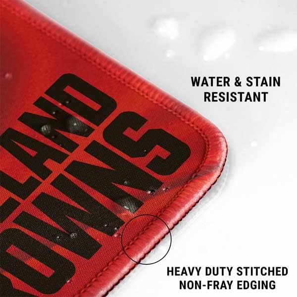 Skinit Large Gaming Mouse Pad - Officially Licensed Cleveland Browns Design with Stitched Edges, Waterproof, Non-Slip Rubber Base, Desk Mat for Keyboard & Mouse, 31.5" x 11.8" inches