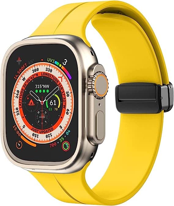 Image of Printme Silicone Sport Band Compatible with Apple Watch 38mm 40mm 41mm 42 mm 44 mm 45 mm 49 mm, Magnetic Clasp Adjustable Strap Compatible for iWatch Series SE Series 1-8