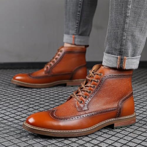 Image of Arkbird Mens Chelsea Boots, Stylish and Comfort Leather Chukka Ankle Boots with Zipper