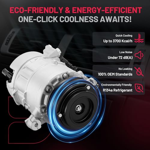 BDFHYK Air Conditioning A/C Compressor with Clutch Compatible with Chevry Silverado 1500 2014-2019, Suburban/Tahoe 2015-2020, Compatible with GMC Sierra 1500 2014-2019, Yukon/Yukon XL 2015-2020