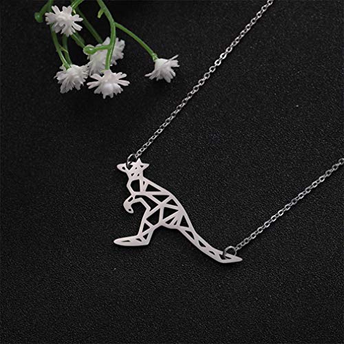 Origami Kangaroo Necklace Minimalist Australian Animas Choker Necklace Fashion Pendant Friendship Gift2