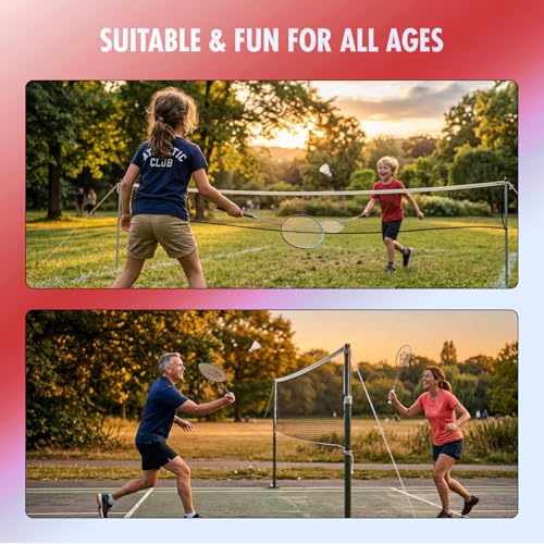 Image of SOLPRO VORTEK 3000 Badminton Racket Set (2 Pcs) with 3 Shuttlecocks for Beginners & Intermediate, Adult & Kids with Full Cover Bag, Lightweight Durable Racket for Practice & Match (Black /Red)