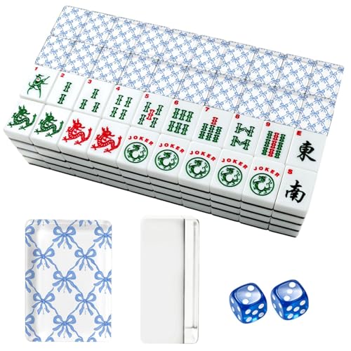 Set Americano de Mahjong con 166 Fichas Acrílicas miniatura 1