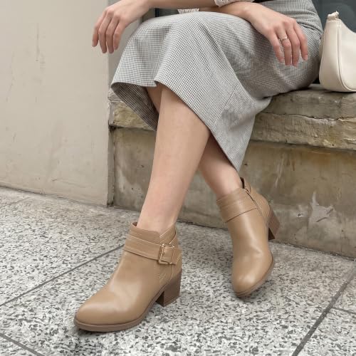Image of Athlefit Women's Chunky Low Heel Short Ankle Boots