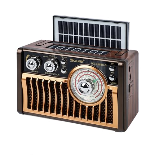 Portable AM FM Radios, Retro Radios with High-Powered Speakers, Support USB Power and Solar Panels...