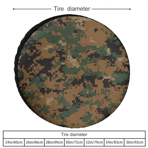 Image of US Marine Force Spare Tire Cover Marpat Camouflage Wheel Tyre Covers Travel Trailers Protectors Weatherproof Dust-Proof for Camper Trailer Truck Rv Universal 34inch
