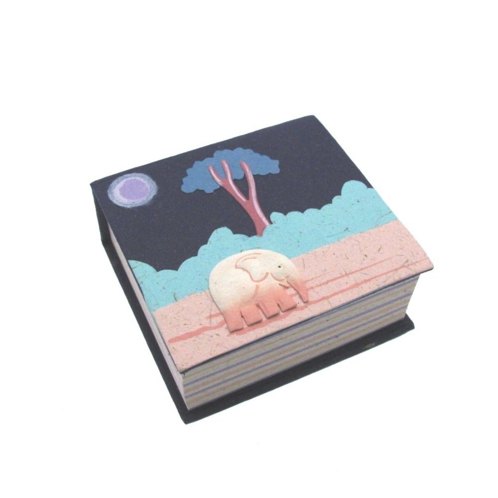 Elephant Dung Note Cube | Blue | 100 Sheets Of Coloured Recycled
