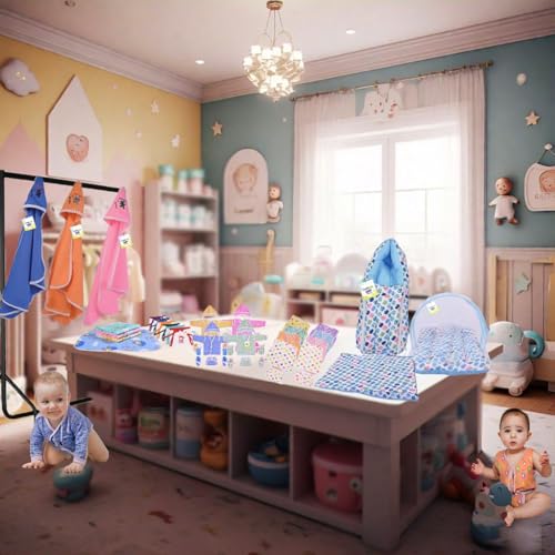 Image of Toddylon 56 in 1 New Born Baby Products All Baby Bedding Set | Baby Clothes | Gift Packs | Hospital Kit | Essentials Items | Combo | Infants Boys Girls | (0-6 Months)