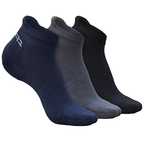 HEELIUM Bamboo Socks for Men | Ankle Length | Odour-Free & Breathable | Padded Base & Anti-bacterial | 3X Softer than Cotton Socks