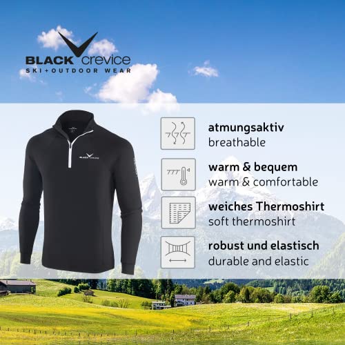 Black Crevice Heren ski-rolli met ritssluiting I functioneel shirt met lange mouwen I heren functioneel shirt in verschillende kleuren en maten I flexibel en ademend herenshirt met lange mouwen - Afbeelding 3