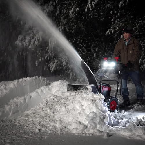 Image of PowerSmart Self-Propelled Cordless Snow Blower Included Battery and Charger, 24-Inch, 80-Volt, 2-Stage Snow Thrower with Steel Auger