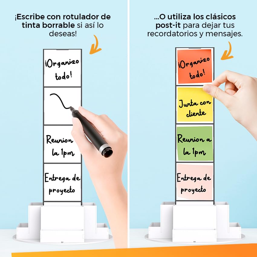 Planificador Semanal con TORRE y PIZARRA - Organizador Semanal, Calendario de Estudio - Ahorra Espacio