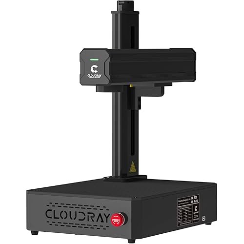 Cloudray 30W Fiber Laser Engraver & Cutter, Class 1, Laser Marking Machine for Metal Fabrication, Silver, Metal Marking, Stainless Steel, Name Card, Portable Laser Engraver & Etching Machine 30,000mW
