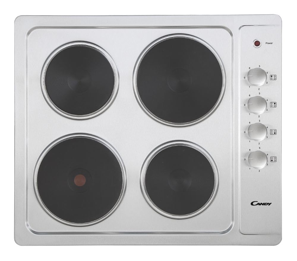Candy CLE64KX Elektrokochfeld 60 cm – Edelstahl, integrierte Bauweise