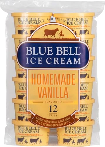 Blue Bell Homemade Vanilla Ice Cream Cups, 12 Count