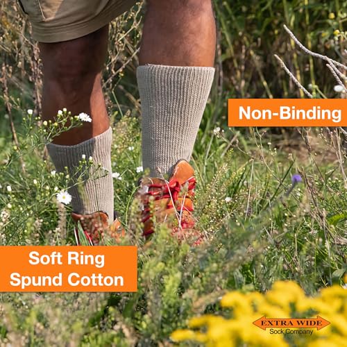 Extra Wide Comfort Fit Athletic Crew (Mid-Calf) Socks for Men and Women, For Wide Feet Pick your size, Do not size up3
