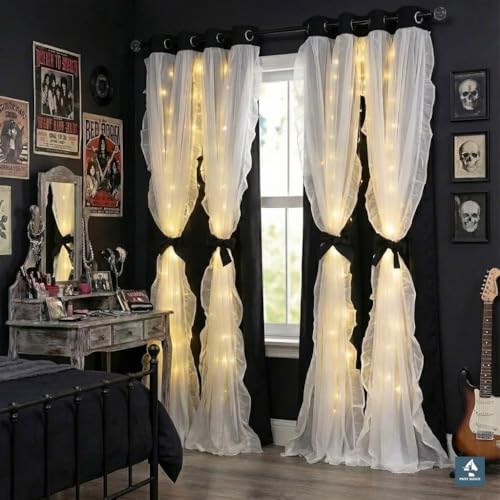 PONY DANCE Girls Curtains for Bedroom Decorative Drapes for Kids