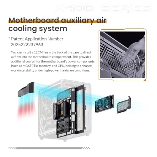 Image of JONSBO X400 Gray ATX PC Case, Back-Connect Desktop Case,MB Auxiliary Air Guidance Cooling System, E-Sport Assistant,2 Sides SP 360 AIO,SP 427mm GPU, ATX<180mm,Compatibility /Heat Dissipation,Gray