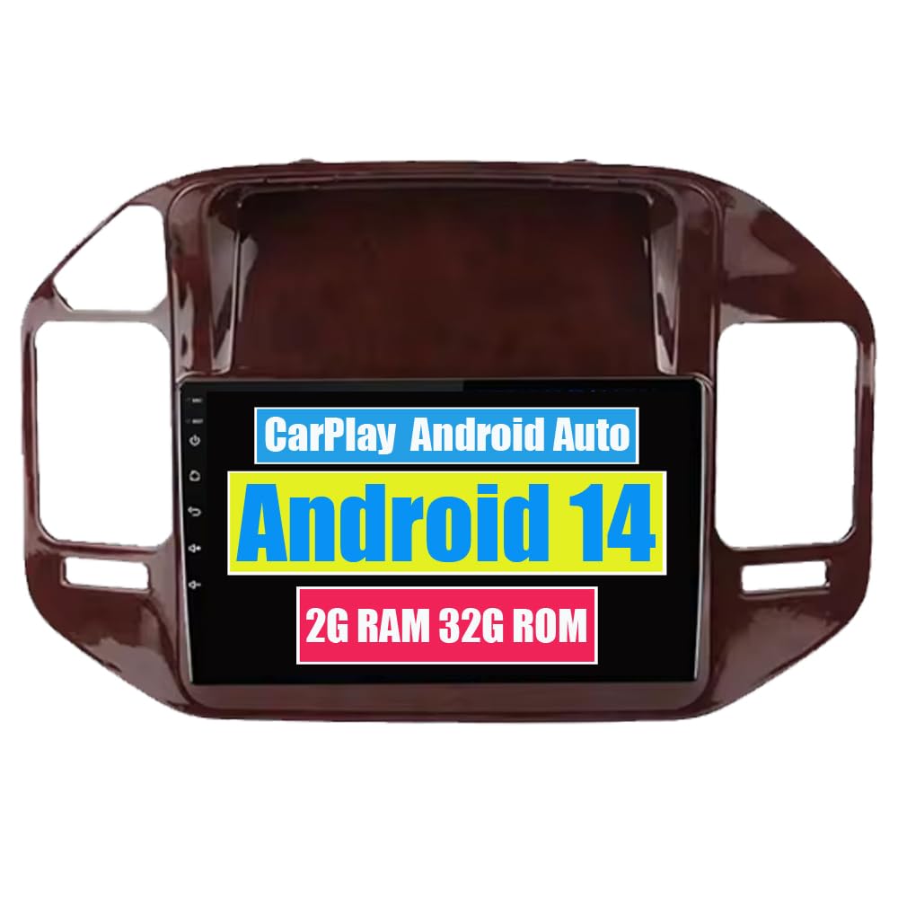 RoverOne Autoradio stéréo pour Mitsubishi Pajero V73 V77 V68 V75 1999-2006 avec CarPlay Android Auto Lecteur multimédia GPS Navigation GPS Bluetooth WiFi