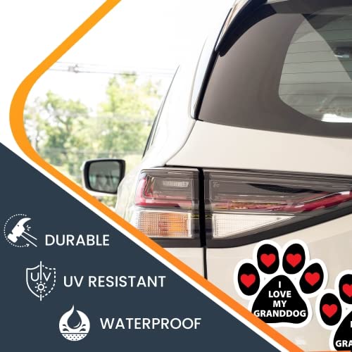 Image of Magnet Me Up I Love My Granddog Magnet Decal, 2 Pack, 5 Inch, Heavy Duty Automotive Magnet for Car Truck SUV