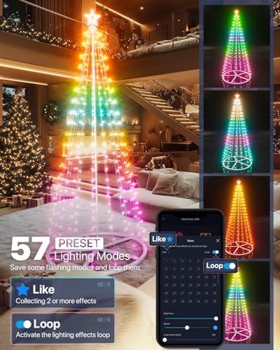 Lphianx 9Ft Lighted Christmas Tree, 265 RGB LEDs - image 3