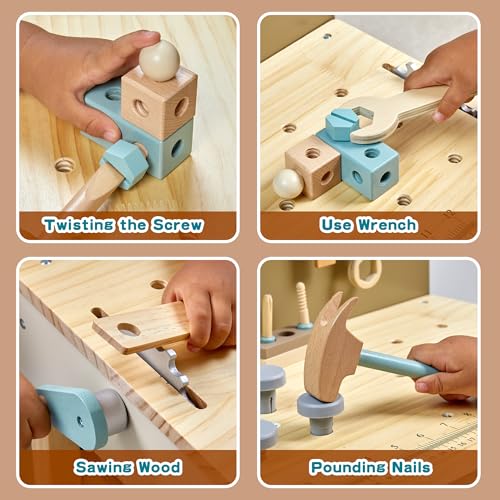 Kids Wooden Tool Bench Set
