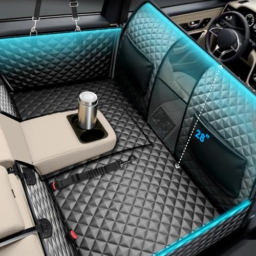 High Barrier Dog Car Seat Cover,Waterproof Back Seat Extender for...