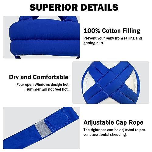 Image of Baby Head Protector Baby Helmet for Crawling Walking, No Bumps Safety Head Adjustable Protective Cap for Walking, Playing (Sapphire Blue)