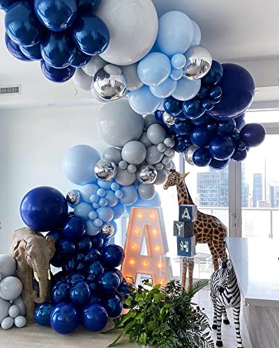 Image of Navy Blue Latex Balloons 12inch, 62pcs Helium Dark Blue Balloons for Party Decorations Cowboy or Arch Decor, Matte Blue Balloon for Birthday, 4th of July, Baby Shower, Wedding, with Ribbon